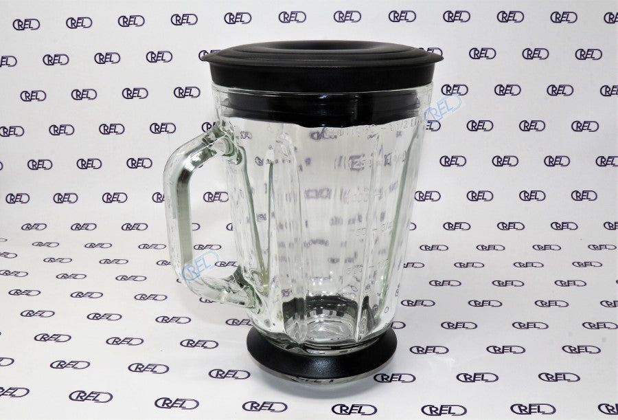 Bicchiere In Vetro Con Coperchio Nero Frullatore Imetec Bl1000